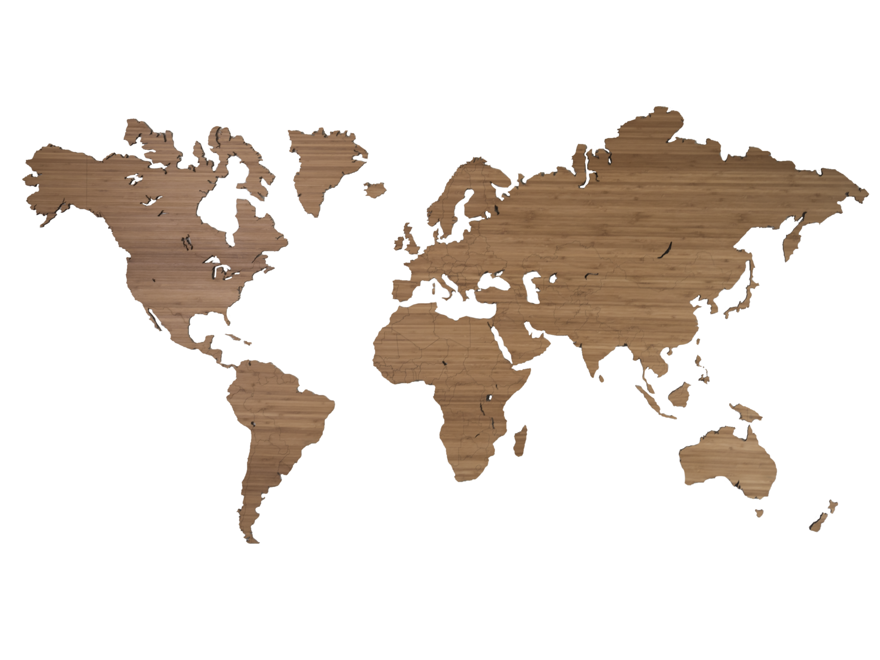 Weltkarte aus Bambus